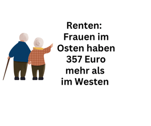 Rente: Frauen im Westen haben 357 Euro weniger als im Osten